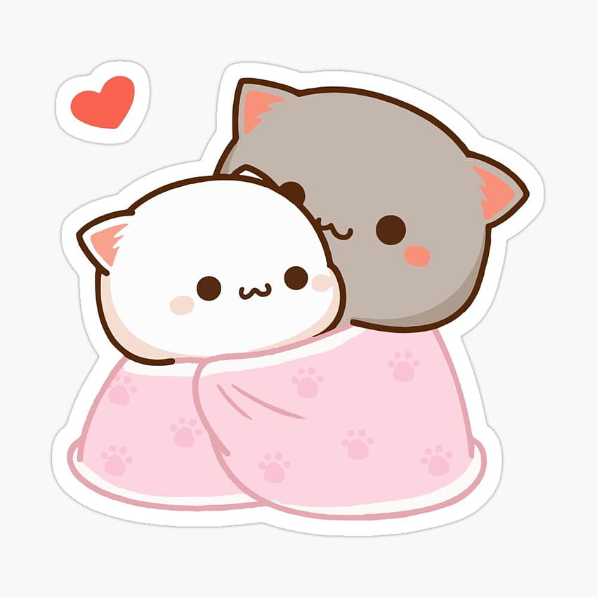 Peach and Goma Cuddling - Mochi Peach Cat Poster HD phone wallpaper