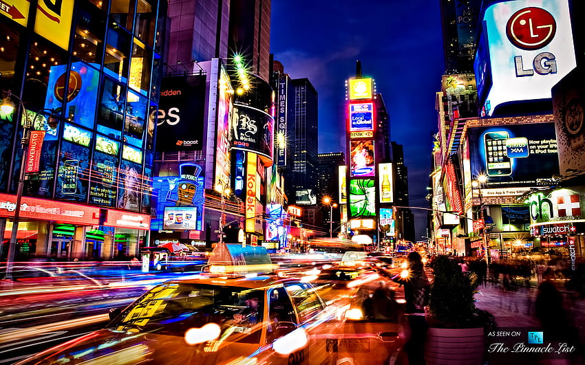 Sobrecarga sensorial na Times Square – o coração neon de Manhattan, novo. Corrente, Times Square Snow papel de parede HD
