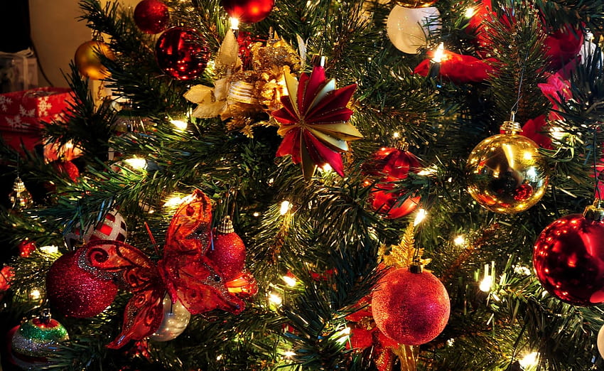 Jour fériés, Nouvel An, Jouets, Noël, Vacances, Sapin de Noël, Guirlande Fond d'écran HD