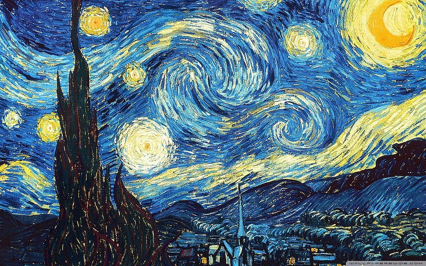 ศิลปะอิมเพรสชันนิสม์ความละเอียดสูง Starry night van gogh, วาดในคืนเต็มไปด้วยดวงดาว, Gogh the starry night วอลล์เปเปอร์ HD