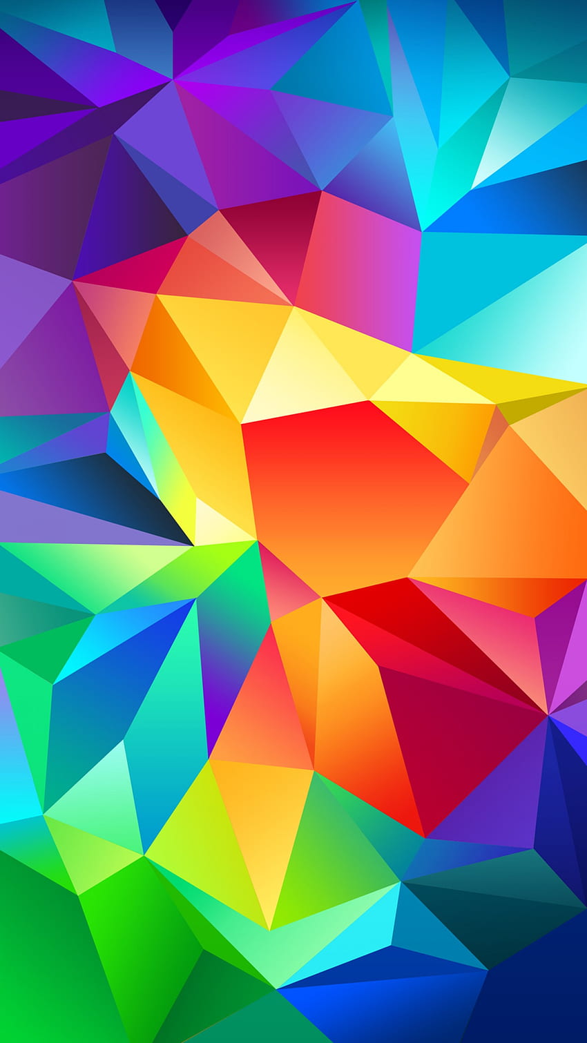 polygon, , , android , triangle, background, orange, red, blue, pattern, OS, Cool Polygon HD phone wallpaper