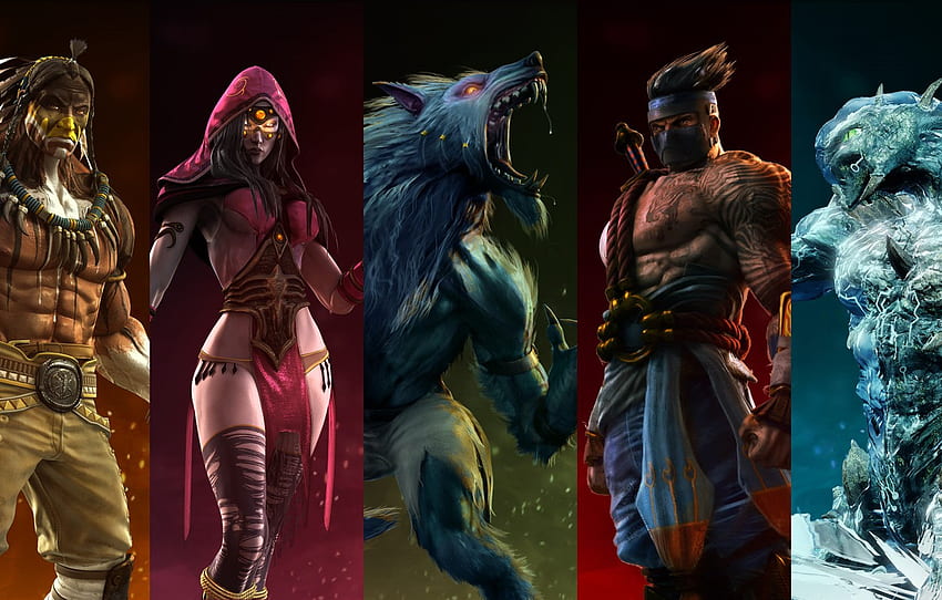 characters, Killer Instinct, Sadira, Chief Thunder, Glacius, Jago, compilation, Sabrewulf for , section игры HD wallpaper