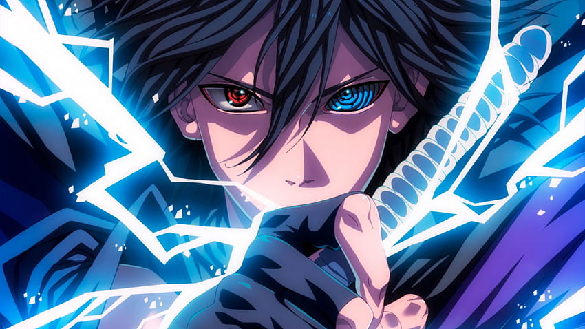Sasuke Sharingan Rinnegan Eyes Lightning Anime Ultra HD wallpaper