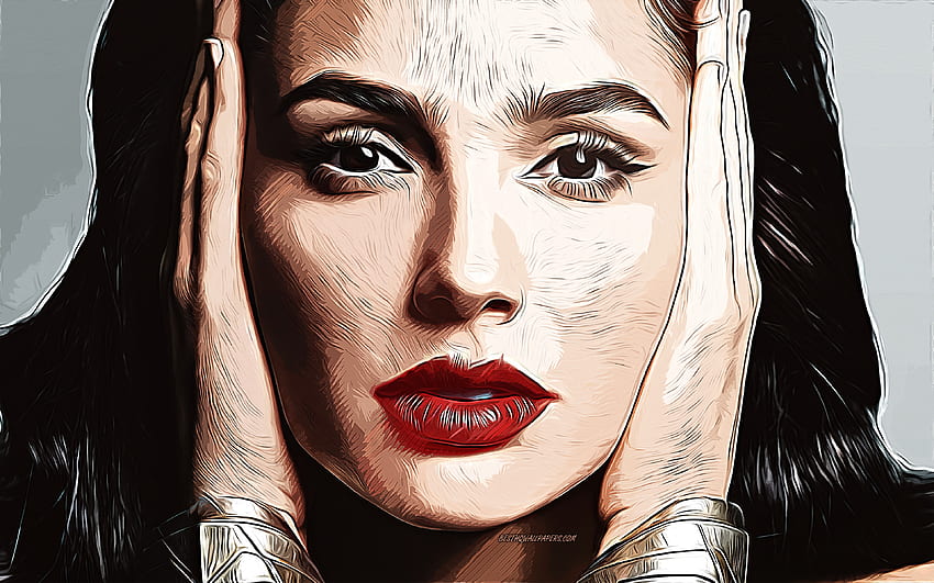 Gal Gadot, , vector art, Gal Gadot drawing, creative art, Gal Gadot art ...