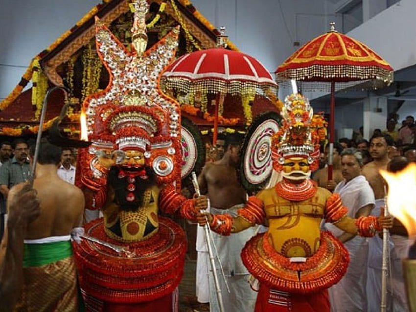 Puthari Thiruvappana Festival del Tempio di Parassinikadavu Sree Muthappan Sfondo HD