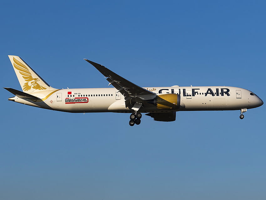 Gulf Air. Boeing 787 9 Dreamliner. A9C FD. On Approach To HD wallpaper