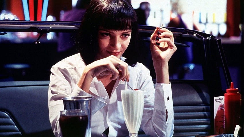 Women, Actress, Brunette, Short Hair, Uma Thurman, Mia Wallace, Pulp Fiction,  Movies, Quentin Tarantino, Cigarettes, Smoking, Blouses, Smiling, Bar,  Restaurant, Cocktails, Drinking Glass, Sitting / and Mobile Background HD  wallpaper | Pxfuel