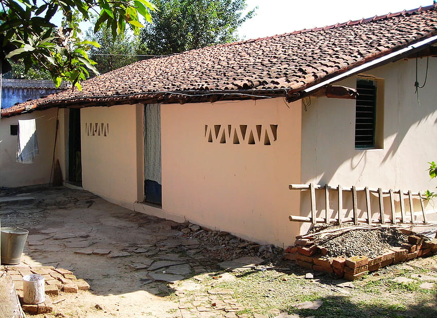 Вила Clipart Индийска селска къща, селски дом HD тапет