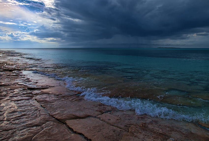 ธรรมชาติ ทะเล ชายฝั่ง ฝั่ง ความมืด แผ่นพื้น มีเมฆมาก มืดครึ้ม แผ่นคอนกรีต วอลล์เปเปอร์ HD