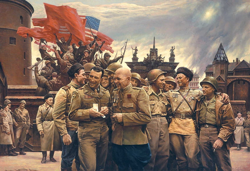 제2차 세계대전, 미국, 소련, 군대, 군인 / 모바일 배경 HD 월페이퍼