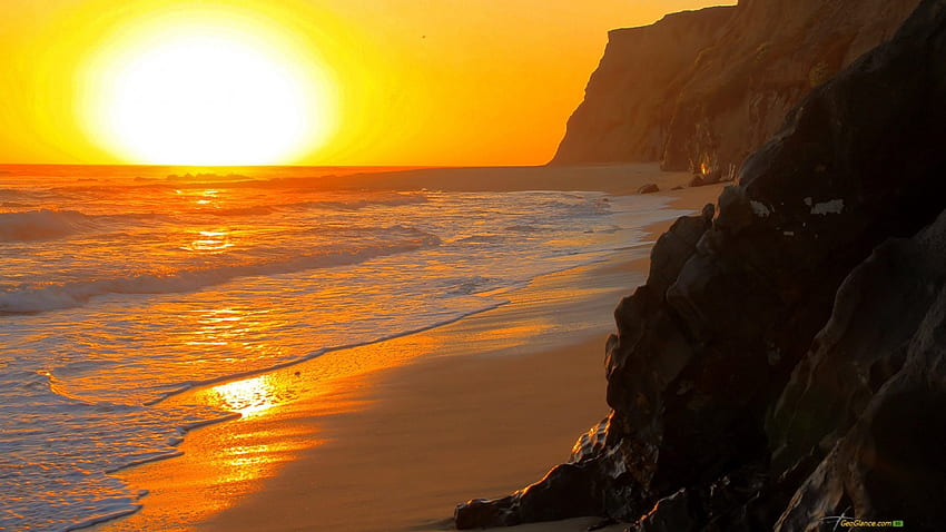 Herrlicher Sonnenuntergang Strand, Sonne, Küste, Sonnenuntergang, Strand HD-Hintergrundbild