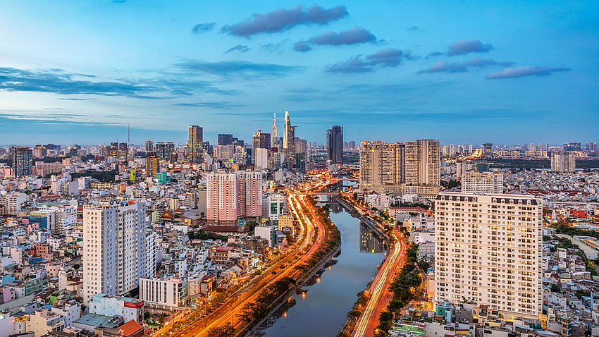 Vietnam Saigon Roads Rivers Cities, Vietnam City HD wallpaper