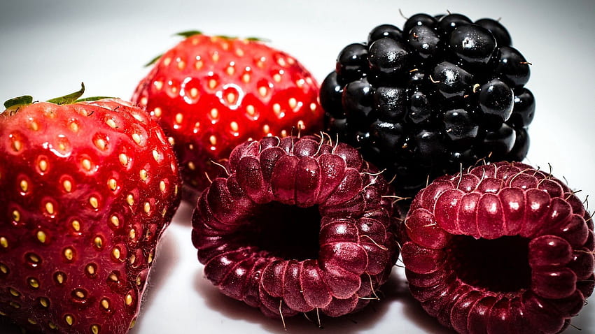 Strawberry, Raspberry, Berries, Blackberry, Macro HD wallpaper