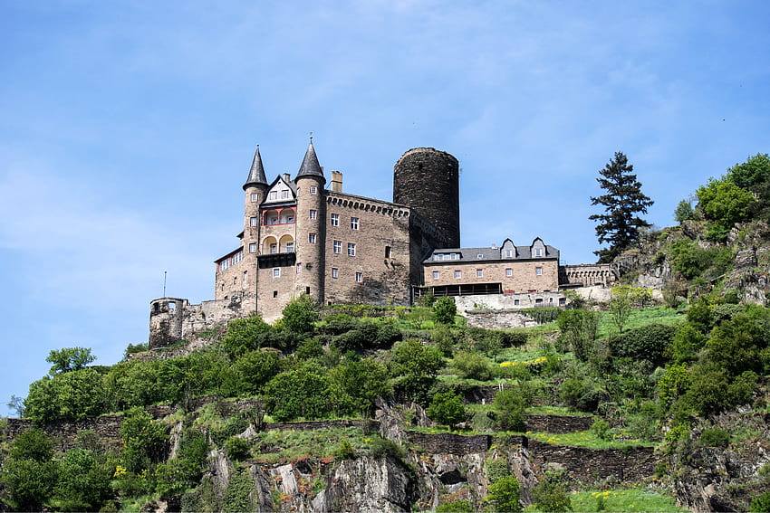 Katz Castle, Germany, medieval, germany, forest, castle HD wallpaper