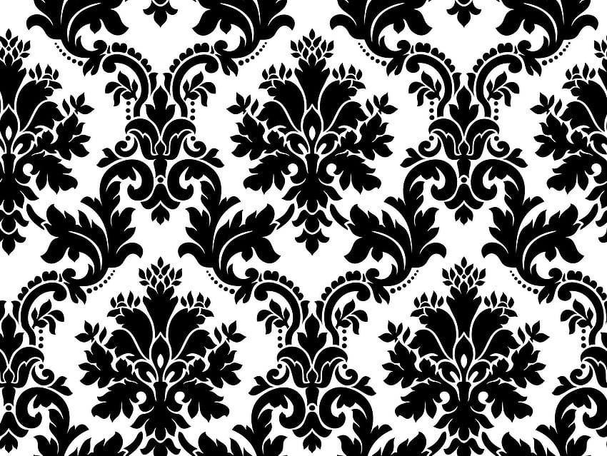 Damask Background - PowerPoint Background for PowerPoint Templates, Black and White Damask HD wallpaper