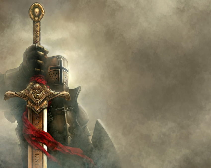 Ritter . Tempelritter, schwarze Ritter der Armee und mächtige Ritter, Ritterkrieger HD-Hintergrundbild