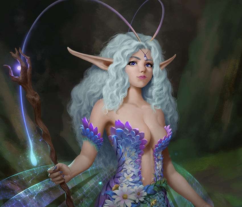 reina elfa, hada, fantasía, luminos, reina, duende, iqnatius budi fondo de pantalla