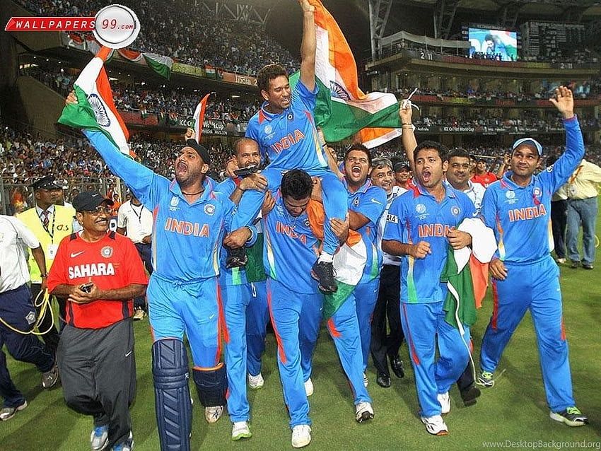 インドのクリケット チームの背景、インド クリケット 高画質の壁紙