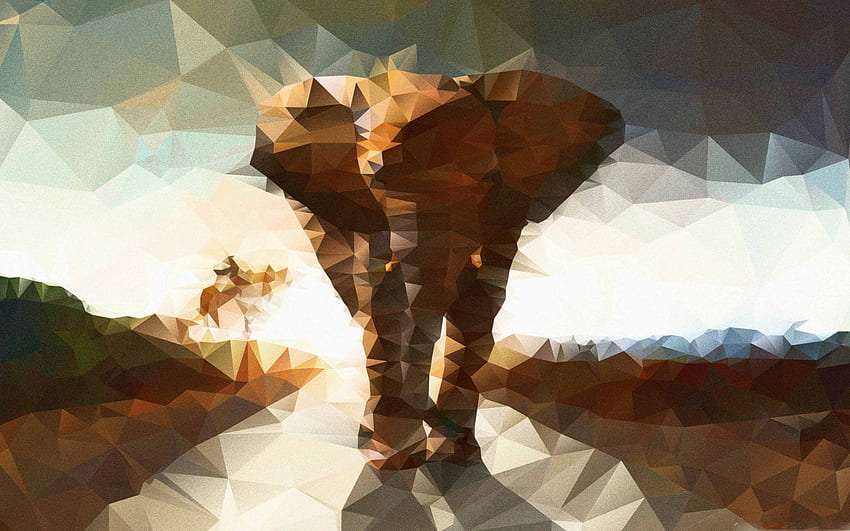 Elephant Polygon Illustration MacBook Air . AllMac, Abstract Elephant HD wallpaper