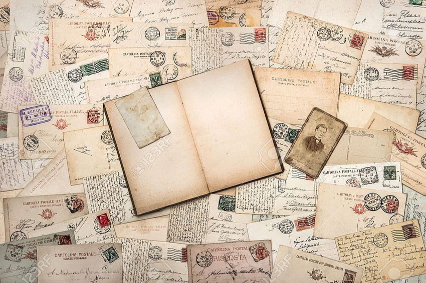 fundo vintage nostálgico com velhos cartões postais manuscritos e. vintage, vintage de fundo, vintage, cartão postal antigo papel de parede HD