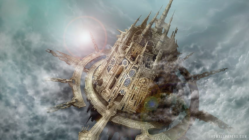 PANDORAS TOWER fantasy anime castle island clouds f HD wallpaper