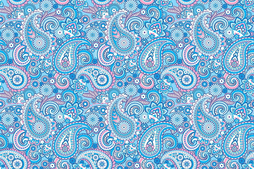 Blue and pink Paisley pattern, Green Paisley HD wallpaper