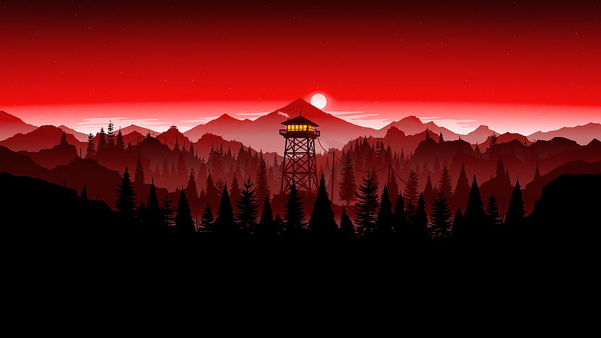 Firewatch Tower (Red Edit) : Firewatch, Fire Tower HD wallpaper