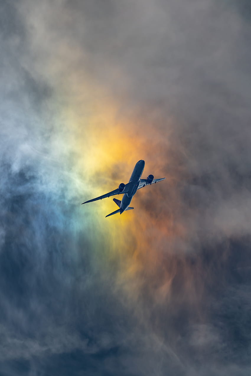 Sky, Clouds, , , Flight, Plane, Airplane, Shroud HD phone wallpaper