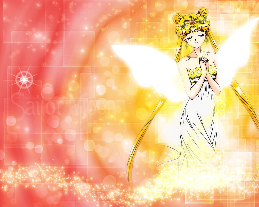 네오 퀸 세레니티, 애니메이션 소녀, 날개, 애니메이션, 세일러문, 노랑, 귀여운, 소녀, 여성 HD 월페이퍼