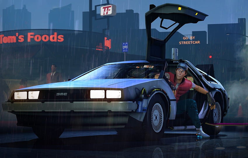 Filmposter Zurück in die Zukunft Trilogie DeLorean