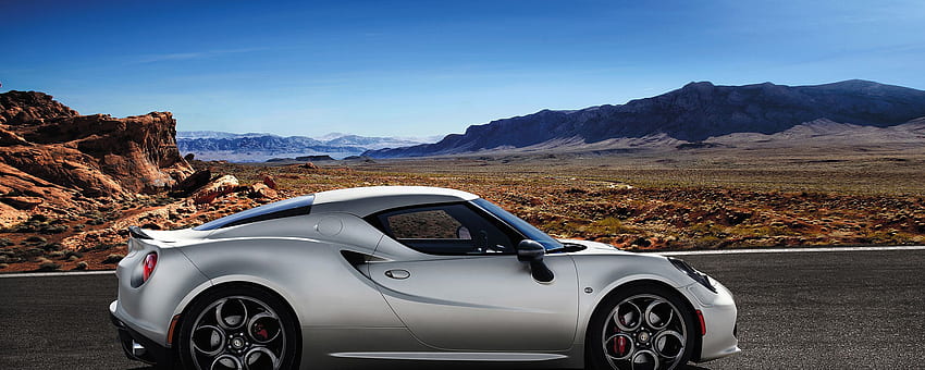 outdoor, sports car, alfa romeo 4c, dual wide, wide 21:9, , , background, 3772 HD wallpaper
