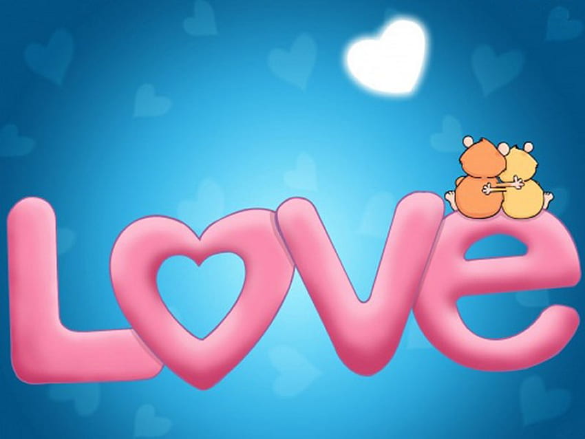 Love, sweet, blue, couple, heart HD wallpaper