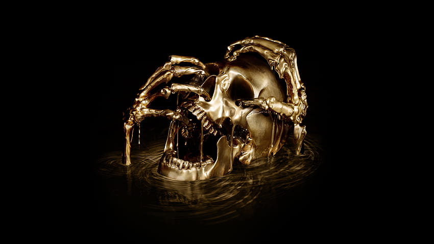 Black Sails, Gold, Skull , Black and Gold Skull HD wallpaper