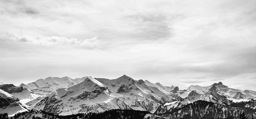 Snow Digital, Black and White Mountain Snow HD wallpaper | Pxfuel