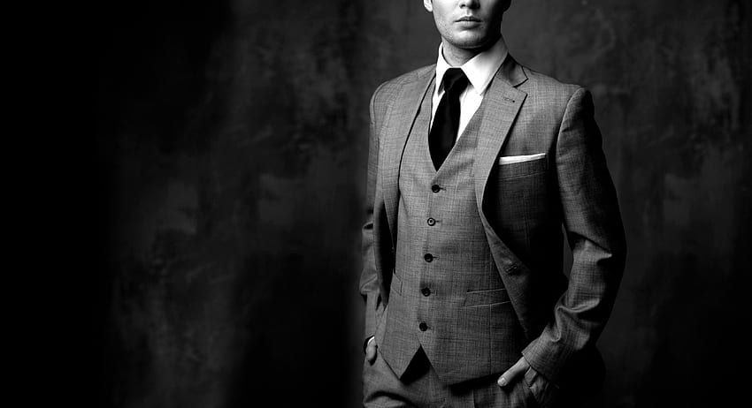 Mann im Anzug, weiß, schwarz, Grafik, Anzug, Mann, edel, Krawatte HD-Hintergrundbild