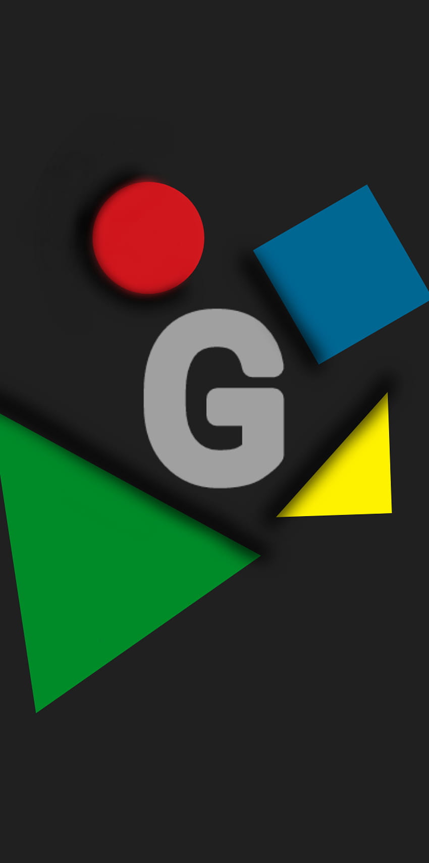 Google, red, electric blue, art, green, blue, G, black, logo, circle, symbols, colours HD phone wallpaper