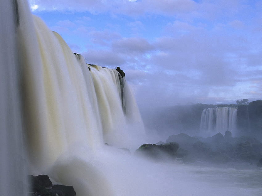 Nature, Water, Waterfall, Flow, Stream, National Park, Brazil HD wallpaper