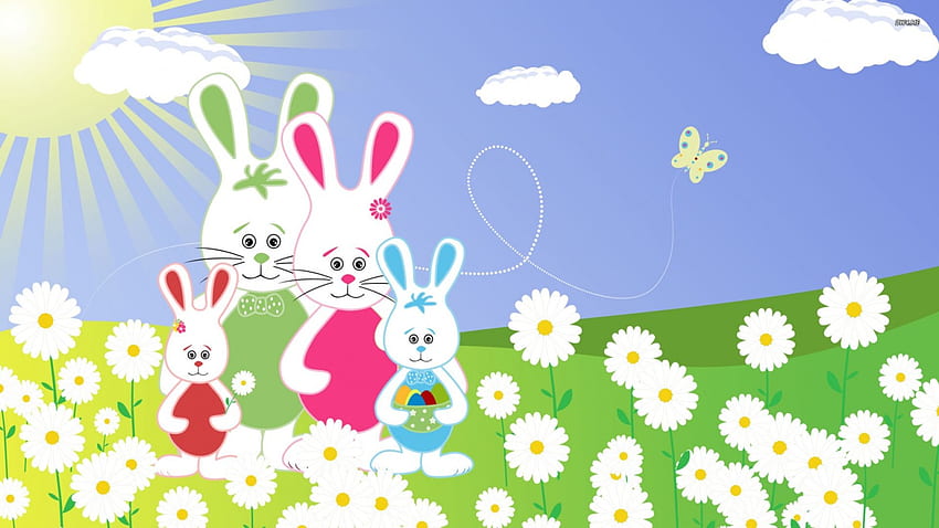 Simpatico coniglietto pasquale Famiglia, coniglietto, Pasqua, carino, famiglia Sfondo HD