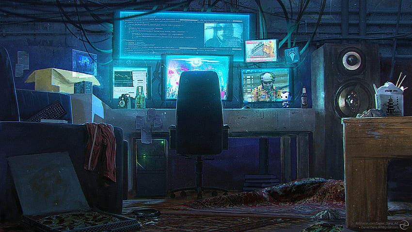 ArtStation - Hacker's Room, Hacker Room HD wallpaper