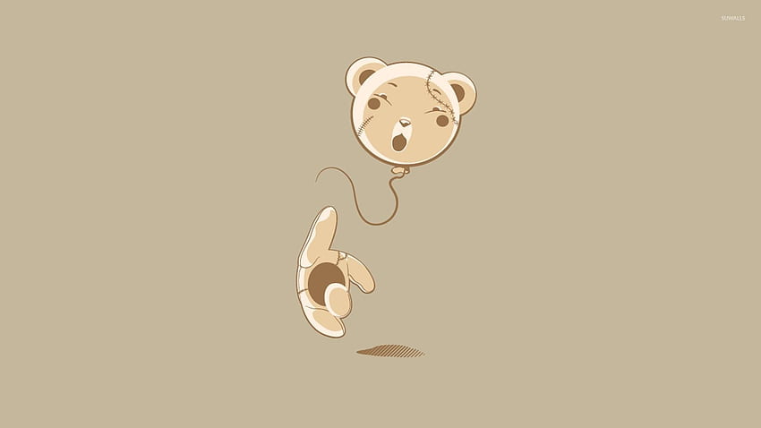 Balloon headed teddy bear - Funny, Cartoon Bears HD wallpaper