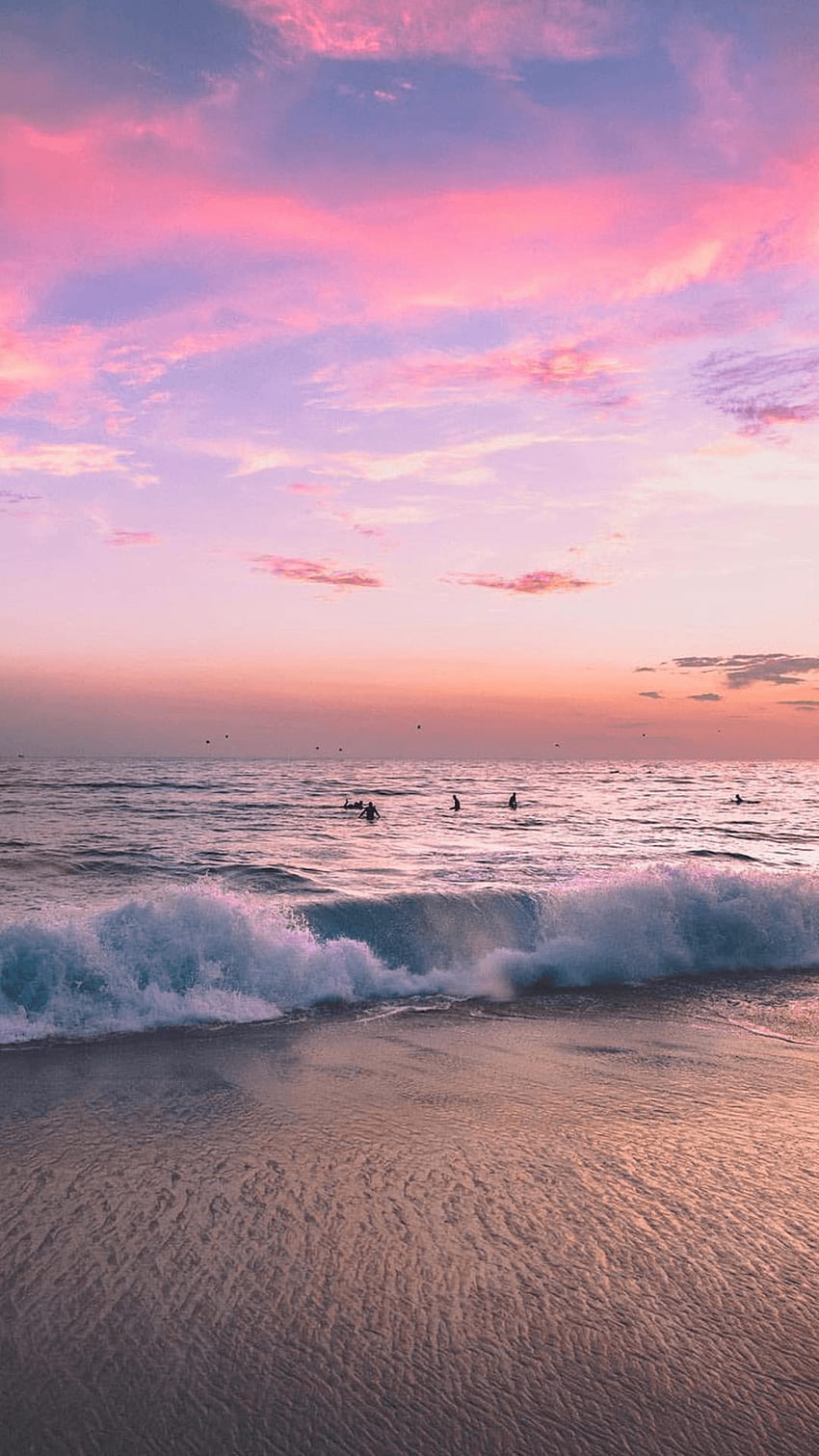 Ozean-Sonnenuntergang-Telefon, Zen-Rosa HD-Handy-Hintergrundbild