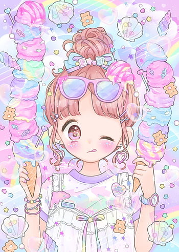 Kawaii cute anime pastel girl HD wallpapers | Pxfuel