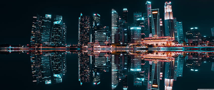 City Reflection, Night Ultra Background for U TV : & UltraWide & Laptop : Tablet : Smartphone, Night Cityscape HD wallpaper