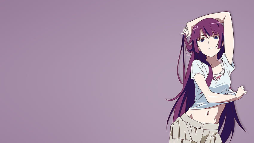 Personaje de anime femenino con camisa blanca y pantalones grises,  Senjougahara fondo de pantalla | Pxfuel