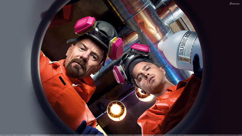 Breaking Bad – Bryan Cranston y Aaron Paul en el laboratorio fondo de pantalla