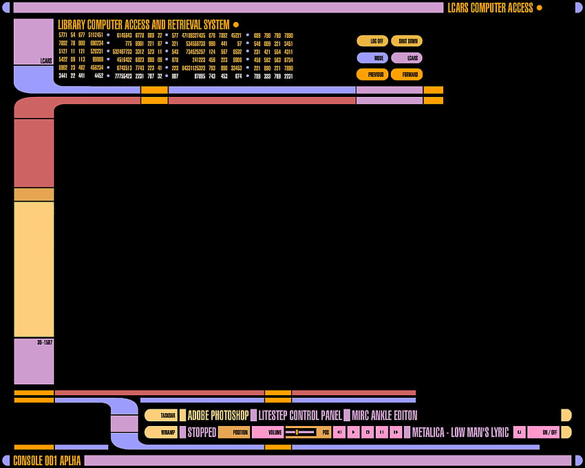 LCARS ^ 플래시 애니메이션은 모바일 및 태블릿용 Star Trek[]을 개선합니다. Star Trek 콘솔을 살펴보십시오. Star Trek 컴퓨터, 가능한 Star Trek HD 월페이퍼