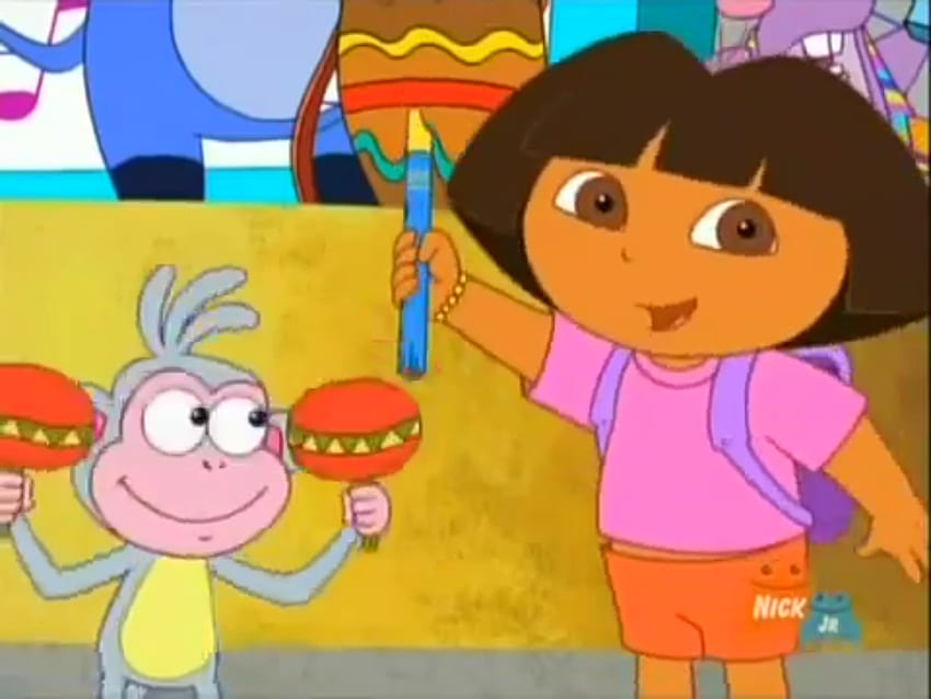 Meme of dora the explorer with a chad face