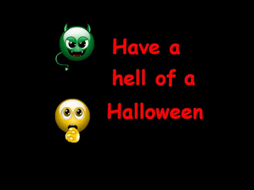 Halloween Smileys, Gruß, Halloween, schwarz, Smileys, gelb, grün, Dämon HD-Hintergrundbild