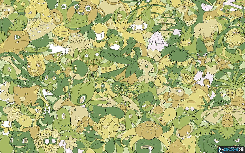Pokémon vom Typ Gras, grünes Pokémon HD-Hintergrundbild
