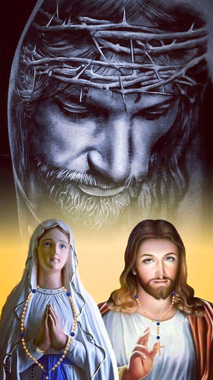 Yesus dan Maria, kepala, anak tuhan, kristus, kristen, ibu-maria wallpaper ponsel HD